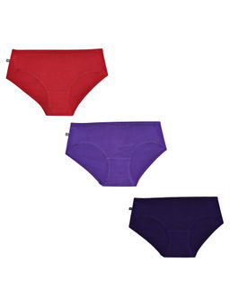 Adira - Pack of 3 High Waist Cotton Panties - Multi-Color