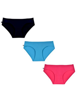 Adira - Pack of 3 Mid Waist Cotton Panties - Multi-Color