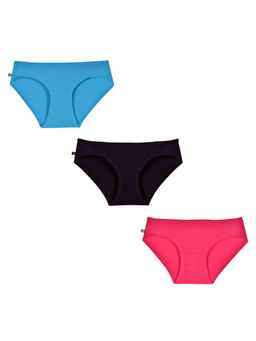 Adira - Pack of 3 Mid Waist Cotton Panties - Multi-Color