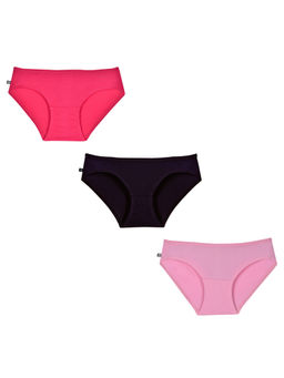 Adira - Pack of 3 Mid Waist Cotton Panties - Multi-Color