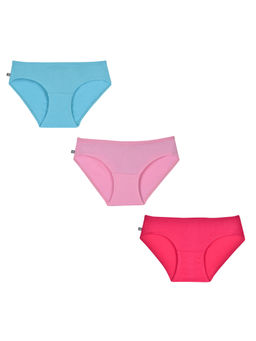 Adira - Pack of 3 Mid Waist Cotton Panties - Multi-Color