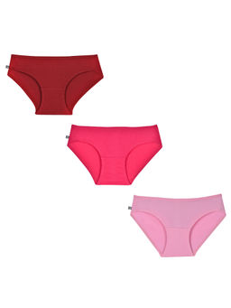 Adira - Pack of 3 Mid Waist Cotton Panties - Multi-Color