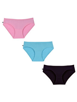 Adira - Pack of 3 Mid Waist Cotton Panties - Multi-Color