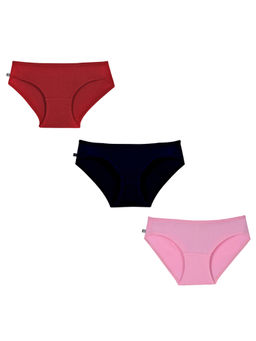 Adira - Pack of 3 Mid Waist Cotton Panties - Multi-Color