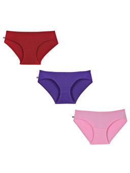 Adira - Pack of 3 Mid Waist Cotton Panties - Multi-Color