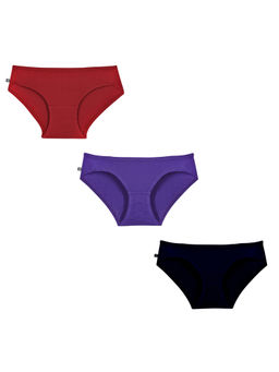 Adira - Pack of 3 Mid Waist Cotton Panties - Multi-Color