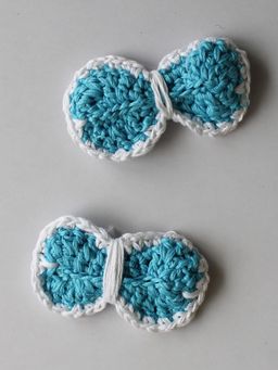 Woonie - Blue Bow Handmade Hairclips (Pack of 2)