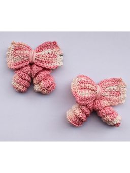 Woonie - Pink Embroidered Handmade Hairclips (Pack of 2)
