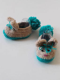 Woonie - Handmade Beige Bunny Booties