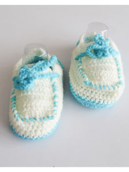 Woonie - Handmade Cream Loafer Pattern Booties