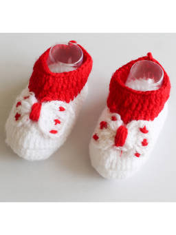 Woonie - Handmade White Butterfly Booties