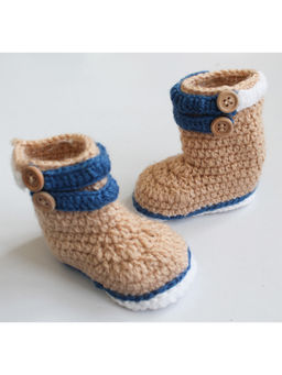 Woonie - Handmade Brown and Blue Dual Shade Boots