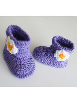 Woonie - Handmade Purple Floral Boots