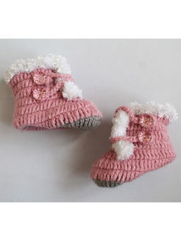 Woonie - Handmade Fur Detailed Pink Boots