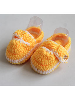 Woonie - Handmade Yellow Button Detail Booties