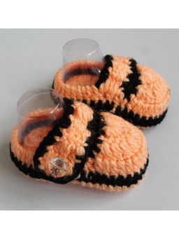 Woonie - Handmade Orange and Black Booties