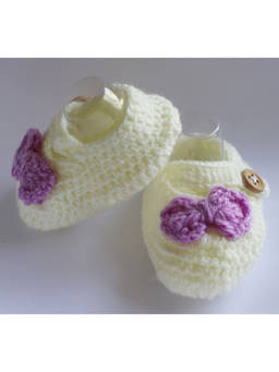Woonie - Handmade Purple Bow Booties