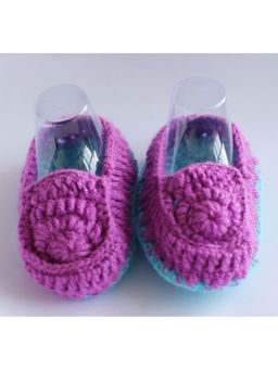 Woonie - Purple Handmade Woolen Booties