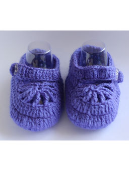 Woonie - Purple and Orange Handmade Woolen Booties