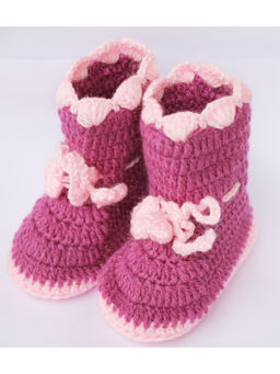 Woonie - Purple Handmade Woolen Boots