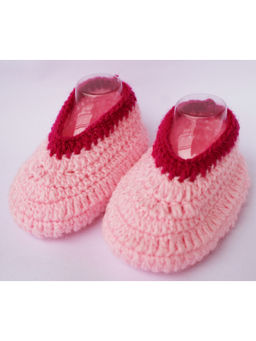 Woonie - Peach Handmade Woolen Booties