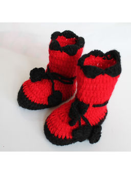 Woonie - Handmade Red Boots For Kids