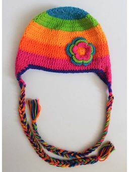 Woonie - Handmade Multicolored Floral Beanie