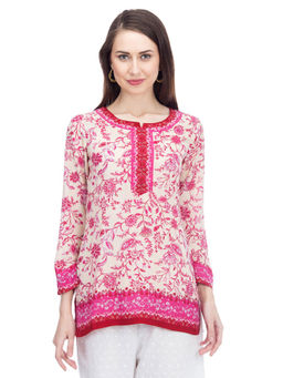 Biba - Pink Straight Printed Tunic