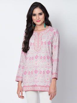 Biba - Pink Floral Short Tunic