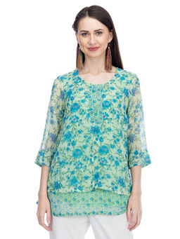 Biba - Lime Green Printed Tunic