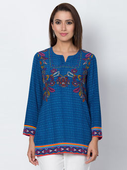 Biba - Blue Printed Kurti