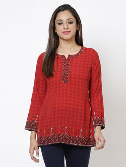 Biba - Red Printed Kurti