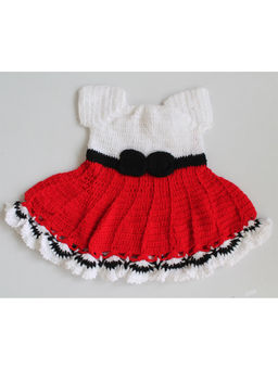 Woonie - Dual Color Frock with Bow Detail