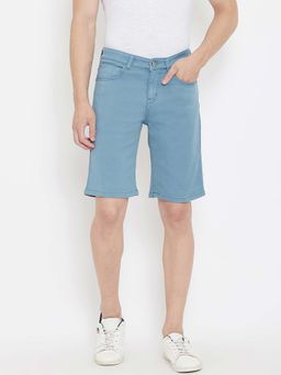 CRIMSOUNE CLUB - Men Solid Light Blue Shorts