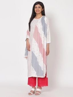 Rangriti - Off White Embellished Dupatta