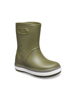 Crocs - Green Brand Logo Solid Boots