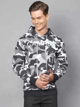 Campus Sutra - Men Camouflage Full Sleeve Stylish Casual Hooded Sweatshirt