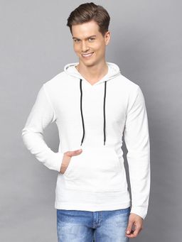 Campus Sutra - Men Self Design Casual Hooded Sweatshirt