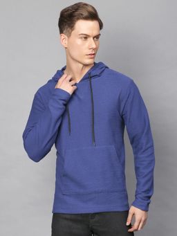 Campus Sutra - Men Self Design Casual Hooded Sweatshirt