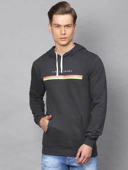 Campus Sutra - Men Printed Full Sleeve Stylish Casual Hooded Sweatshirt