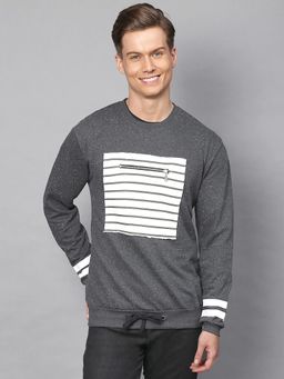 Campus Sutra - Men Striped Full Sleeve Stylish Casual Sweatshirt