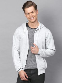 Campus Sutra - Men Zipper Solid Full Sleeve Stylish Casual Hooded Sweatshirt