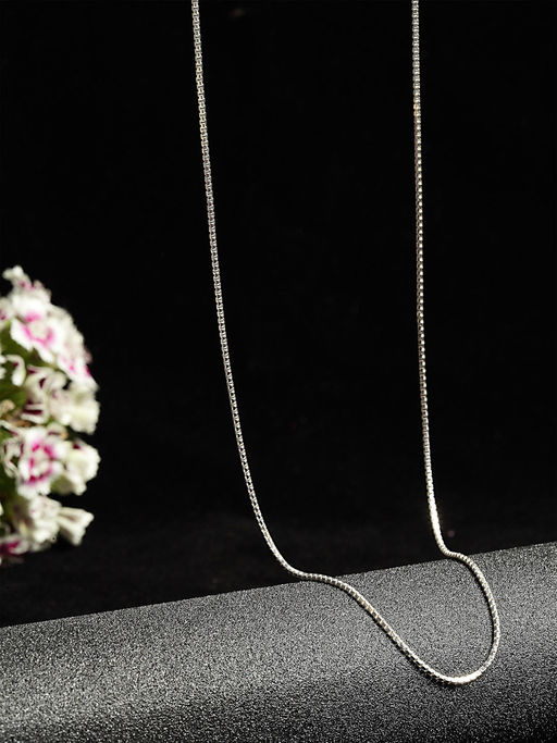 Buy CLARA Anti-Tarnish Sterling Silver Box Chain Necklace in