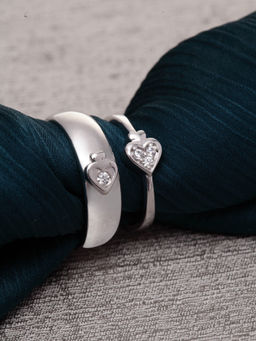 CLARA - Pure 925 Sterling Silver Spade Adjustable Couple Band Gift for Men and Women