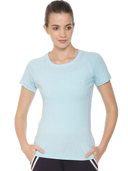 PINACOLADA - Blue Plain Round Neck Jersey Top