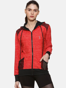 Campus Sutra - Red Full Sleeve Solid Sports Jacket