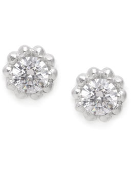 CLARA - Silver Swarovski Zirconia BIS Hallmarked 92.5 Sterling Silver Ball Solitaire Earring