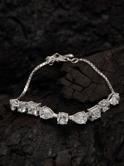 CLARA - Swarovski Zirconia 925 Sterling Silver Rico Solitaire Bracelet Gift For Women and Girls