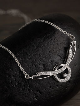 CLARA - Sterling Silver Rhodium Plated Evie Pendant Necklace with Chain Gift for Women and Girls