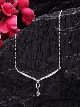 CLARA - Sterling Silver Rhodium Plated Mila Pendant Necklace with Chain Gift for Women and Girls